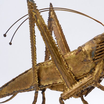 Brutalist Brass Grasshopper by Daniel Dhaeseleer, Belgium, 1970s-NYF-2019149