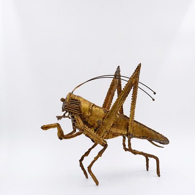 Brutalist Brass Grasshopper by Daniel Dhaeseleer, Belgium, 1970s-NYF-2019149