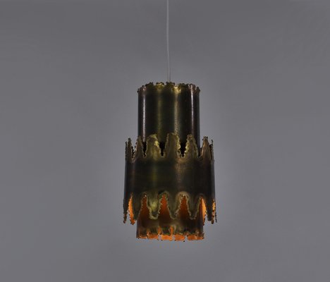 Brutalist Brass Pendant Lamp by Svend Aage Holm Sørensen for Holm Sørensen, 1960s, Set of 2-WRF-731929