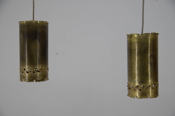 Brutalist Brass Pendants by Svend Aage Holm Sørensen, 1960s, Set of 2-TZ-1139198