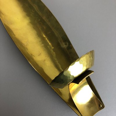 Brutalist Brass Wall Candleholder by Emil Funk KG, Germany, 1950s-QZ-1052886