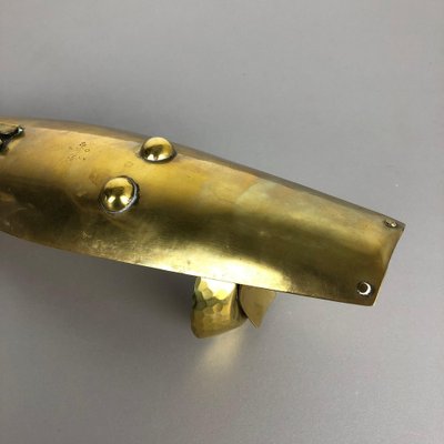 Brutalist Brass Wall Candleholder by Emil Funk KG, Germany, 1950s-QZ-1052886