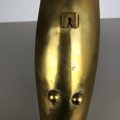 Brutalist Brass Wall Candleholder by Emil Funk KG, Germany, 1950s-QZ-1052886