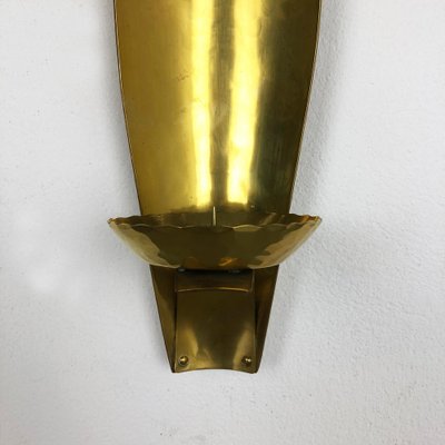 Brutalist Brass Wall Candleholder by Emil Funk KG, Germany, 1950s-QZ-1052886