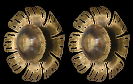 Brutalist Brass Wall Sconces Flower by Holm Sørensen & Co, Denmark, 1960s, Set of 2-WRF-1144512