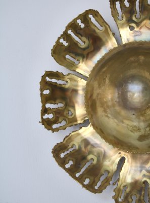 Brutalist Brass Wall Sconces Flower by Holm Sørensen & Co, Denmark, 1960s, Set of 2-WRF-1144512