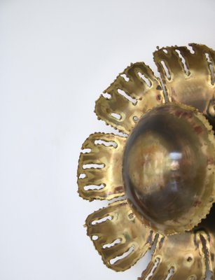 Brutalist Brass Wall Sconces Flower by Holm Sørensen & Co, Denmark, 1960s, Set of 2-WRF-1144512