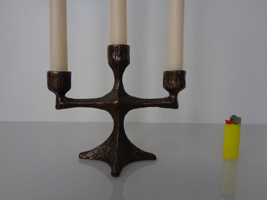 Brutalist Bronze Candleholder, 1960s-RDW-2040176