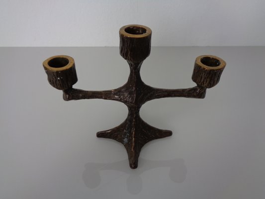 Brutalist Bronze Candleholder, 1960s-RDW-2040176