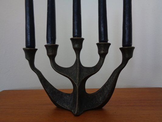 Brutalist Bronze Candleholder by Michael Harjes, 1960s-RDW-1363542