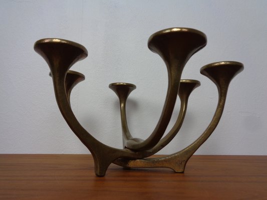 Brutalist Bronze Candleholder by Michael Harjes, 1960s-RDW-1729954