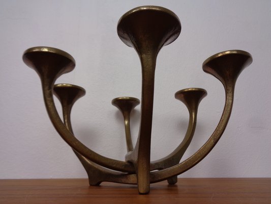 Brutalist Bronze Candleholder by Michael Harjes, 1960s-RDW-1729954