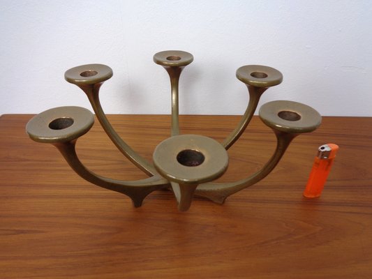 Brutalist Bronze Candleholder by Michael Harjes, 1960s-RDW-1729954