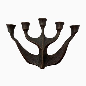 Brutalist Bronze Candleholder by Michael Harjes, 1960s-RDW-1363542