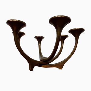 Brutalist Bronze Candleholder by Michael Harjes, 1960s-RDW-1729954