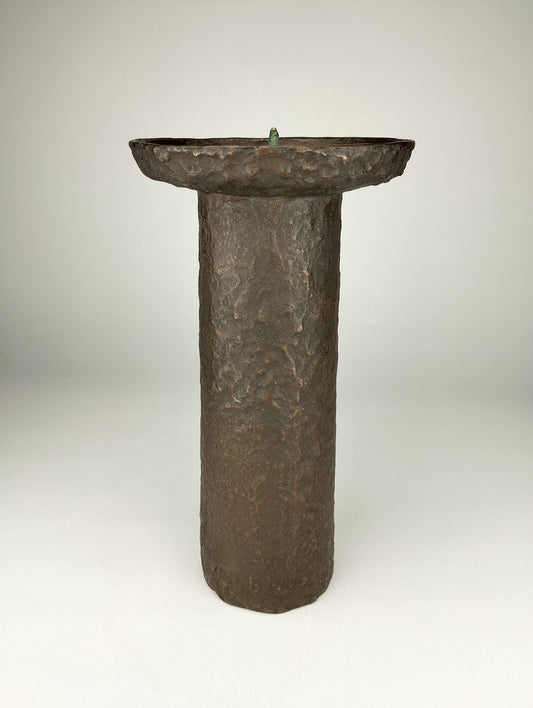 Brutalist Bronze Candlestick by Konrad Kurz