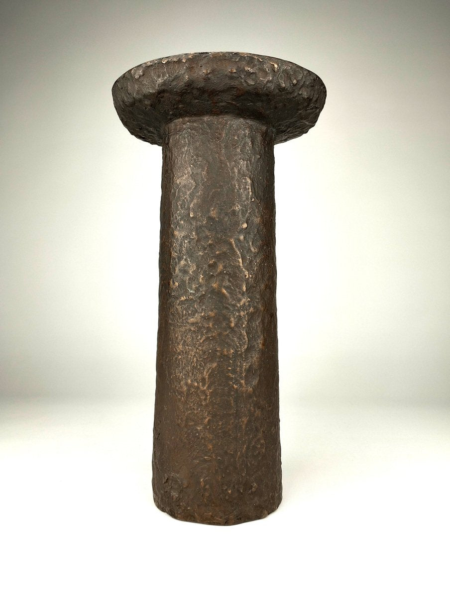 Brutalist Bronze Candlestick by Konrad Kurz