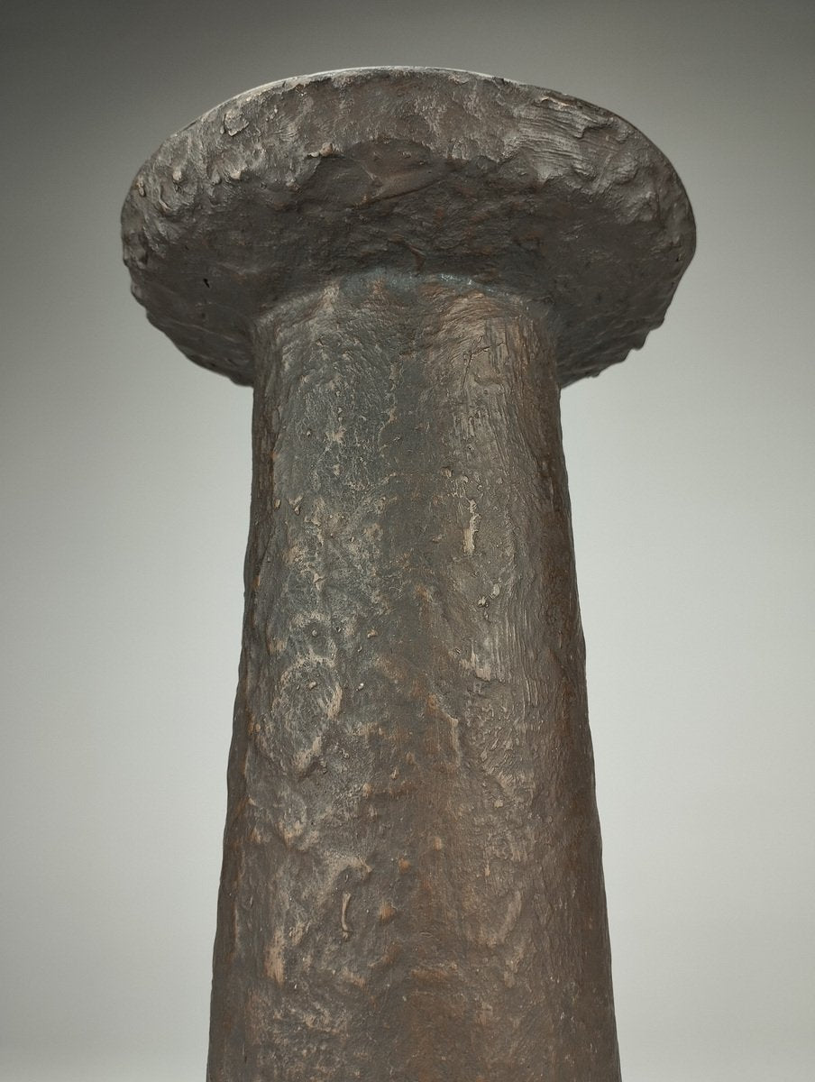 Brutalist Bronze Candlestick by Konrad Kurz