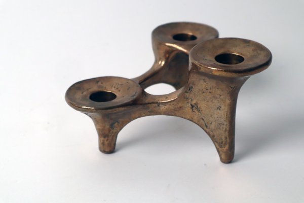 Brutalist Bronze Candlestick Candleholders from Harjes-ESB-1438350