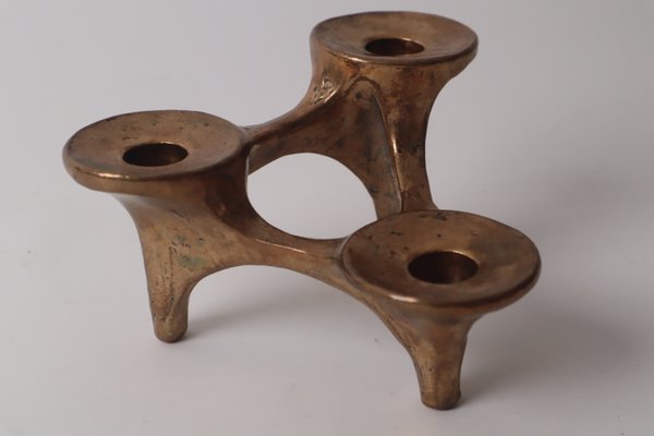 Brutalist Bronze Candlestick Candleholders from Harjes-ESB-1438350