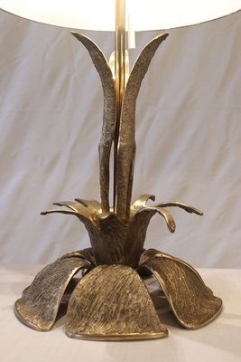 Brutalist Bronze Floral Lamp, 1970s-WEQ-1150732