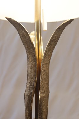 Brutalist Bronze Floral Lamp, 1970s-WEQ-1150732