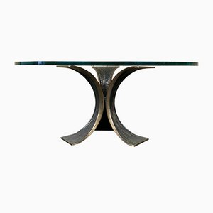 Brutalist Bronze Glass Coffee Table by Luciano, 1960s-EJL-1073315