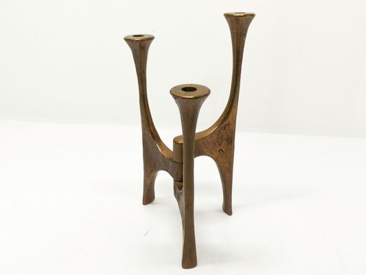 Brutalist Bronze Tripod Candleholder by Michael Harjes, 1960-DQG-1812792