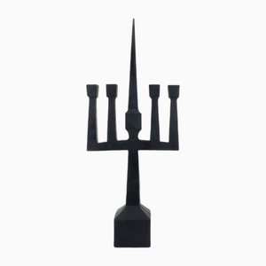 Brutalist Candelabra in Black Forged Steel, 1950s-DQG-2019903