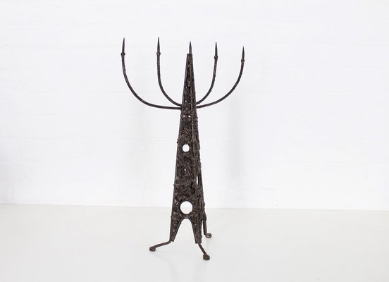 Brutalist Candelabrum in Wrought Iron-OWS-1122841