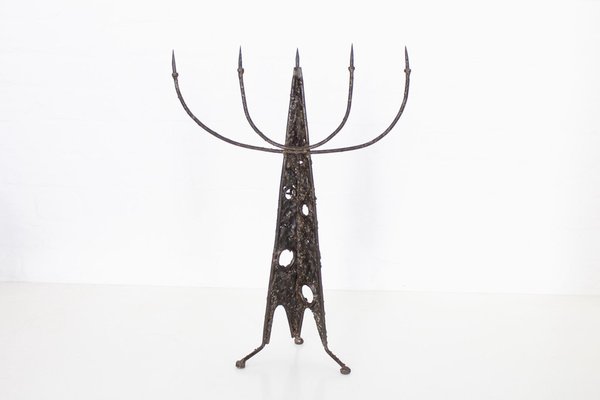 Brutalist Candelabrum in Wrought Iron-OWS-1122841