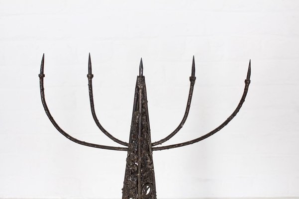 Brutalist Candelabrum in Wrought Iron-OWS-1122841