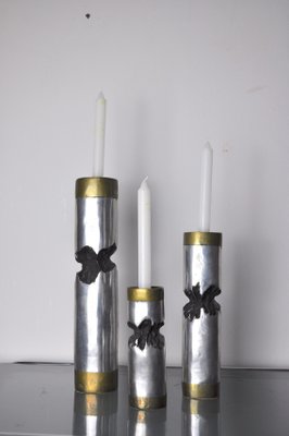 Brutalist Candle Holders by David Marshall, Spain, 1970s, Set of 3-EJE-960676