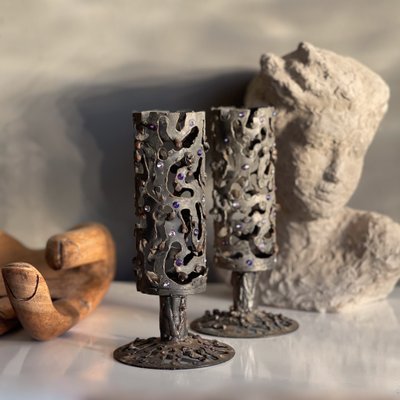 Brutalist Candleholders, Set of 2-LTZ-2020284