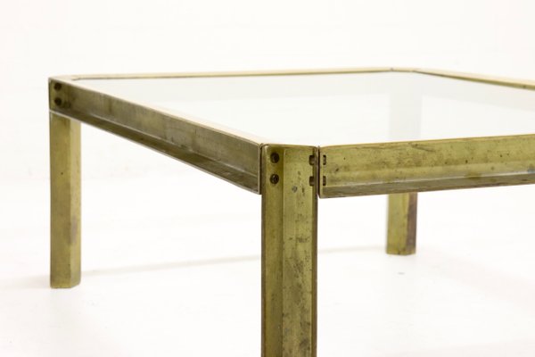 Brutalist Cast Brass Model T09 Embassy Coffee Table by Peter Ghyczy, 1970s-VV-548414