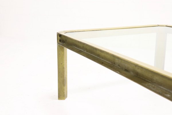 Brutalist Cast Brass Model T09 Embassy Coffee Table by Peter Ghyczy, 1970s-VV-548414