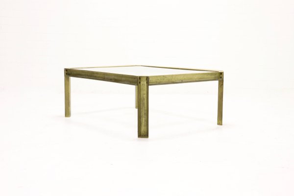 Brutalist Cast Brass Model T09 Embassy Coffee Table by Peter Ghyczy, 1970s-VV-548414