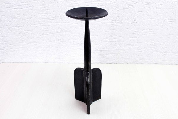 Brutalist Cast Iron Candlestick, 1950s-BQF-1401242