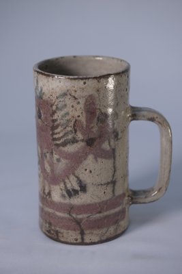 Brutalist Ceramic Mug by Gustave Reynaud for Atelier Le Mûrier, Vallauris, 1960s-NEN-2022901