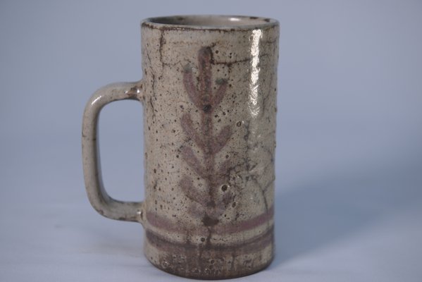 Brutalist Ceramic Mug by Gustave Reynaud for Atelier Le Mûrier, Vallauris, 1960s-NEN-2022901