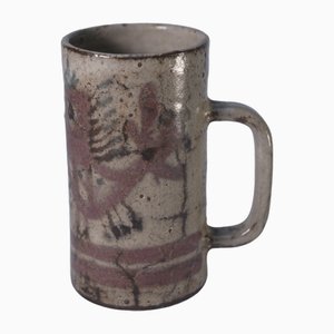 Brutalist Ceramic Mug by Gustave Reynaud for Atelier Le Mûrier, Vallauris, 1960s-NEN-2022901