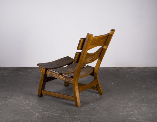 Brutalist Chair in Oak by Dittmann & Co for Awa Radbound, 1960s-VLO-1029718