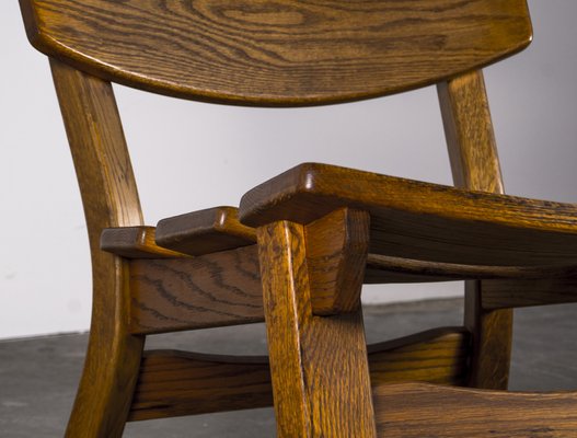 Brutalist Chair in Oak by Dittmann & Co for Awa Radbound, 1960s-VLO-1029721