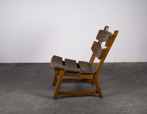 Brutalist Chair in Oak by Dittmann & Co for Awa Radbound, 1960s-VLO-1029721