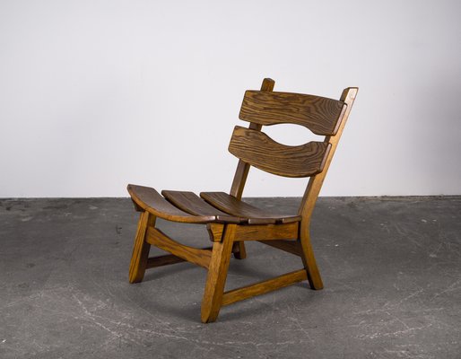 Brutalist Chair in Oak by Dittmann & Co for Awa Radbound, 1960s-VLO-1029721