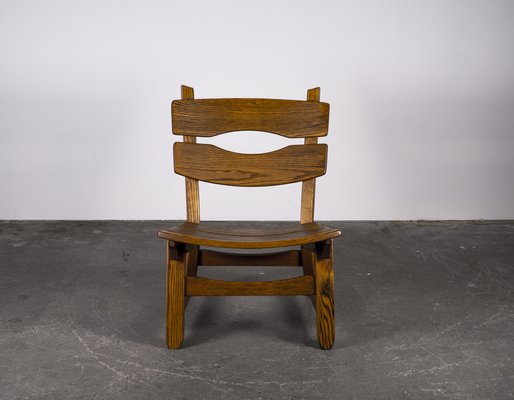 Brutalist Chair in Oak by Dittmann & Co for Awa Radbound, 1960s-VLO-1029718