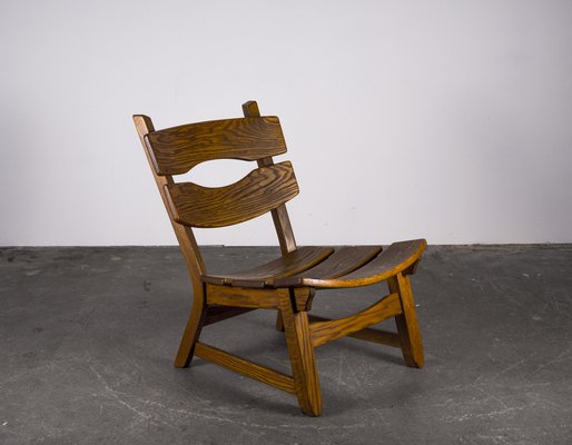 Brutalist Chair in Oak by Dittmann & Co for Awa Radbound, 1960s-VLO-1029721