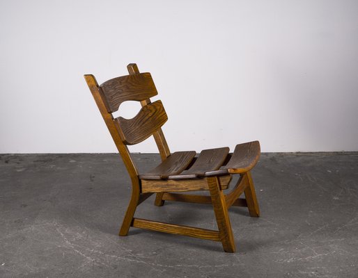 Brutalist Chair in Oak by Dittmann & Co for Awa Radbound, 1960s-VLO-1029721