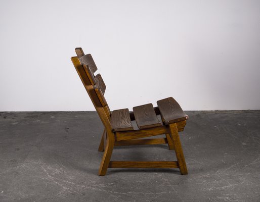 Brutalist Chair in Oak by Dittmann & Co for Awa Radbound, 1960s-VLO-1029721