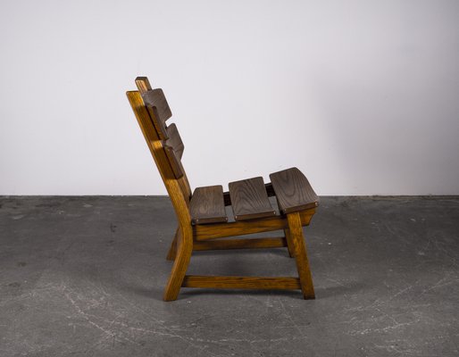 Brutalist Chair in Oak by Dittmann & Co for Awa Radbound, 1960s-VLO-1029718